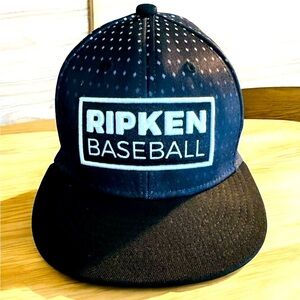 RIPKEN BASEBALL Black Gray Flex Fit XS Domeheadwear Hat Cap EUC